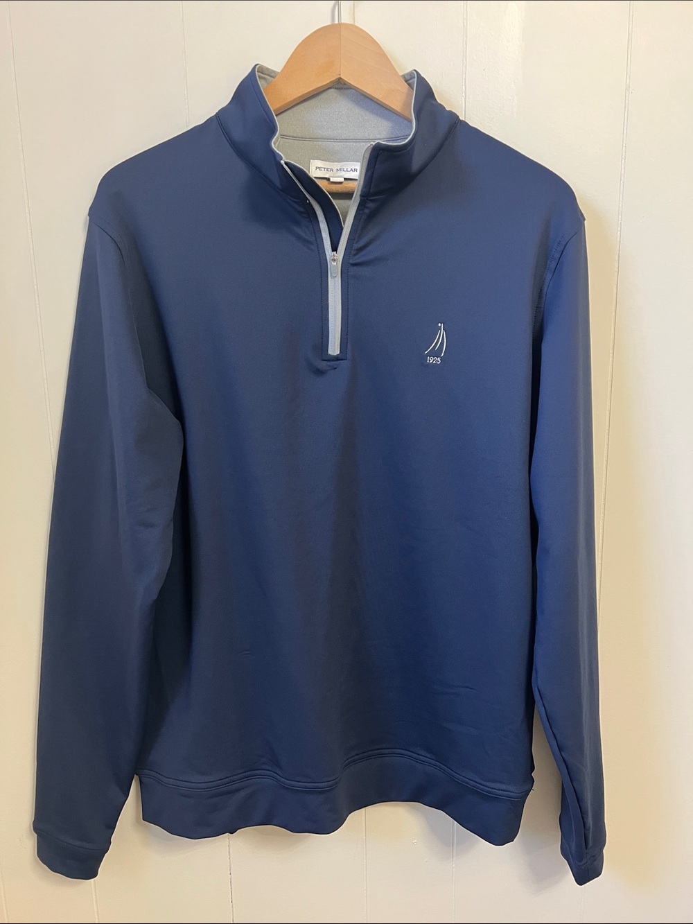 Peter Millar Perth Performance Quarter Zip Navy Blue ME0EK40 Sailing 1925 Logo M